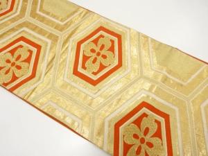 アンティーク　花亀甲模様織り出し袋帯（材料）